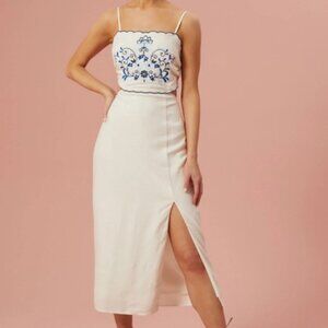 Altar'd State Rachel Embroidered Midi dress Bridal Shower Bride size XS